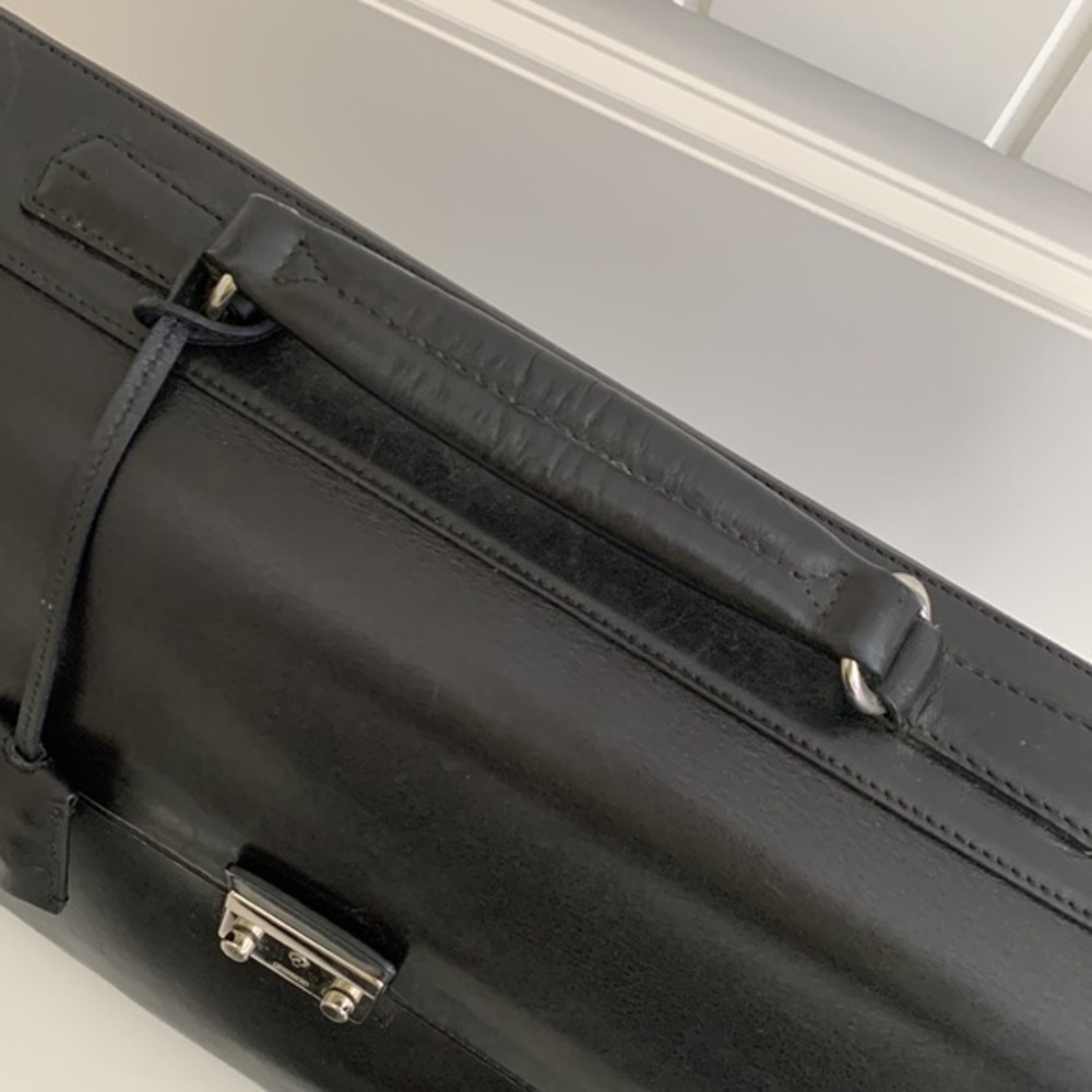 Coach Laptop Messenger Crossbody Briefcase Black Leather Lock Business Bag 5307 - Picture 8 of 16